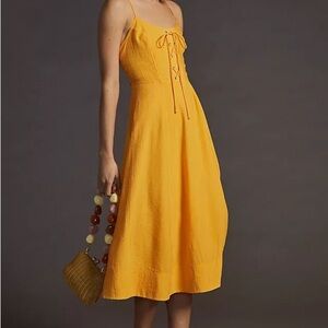 Anthropologie Maeve Orange sundress size XS petite